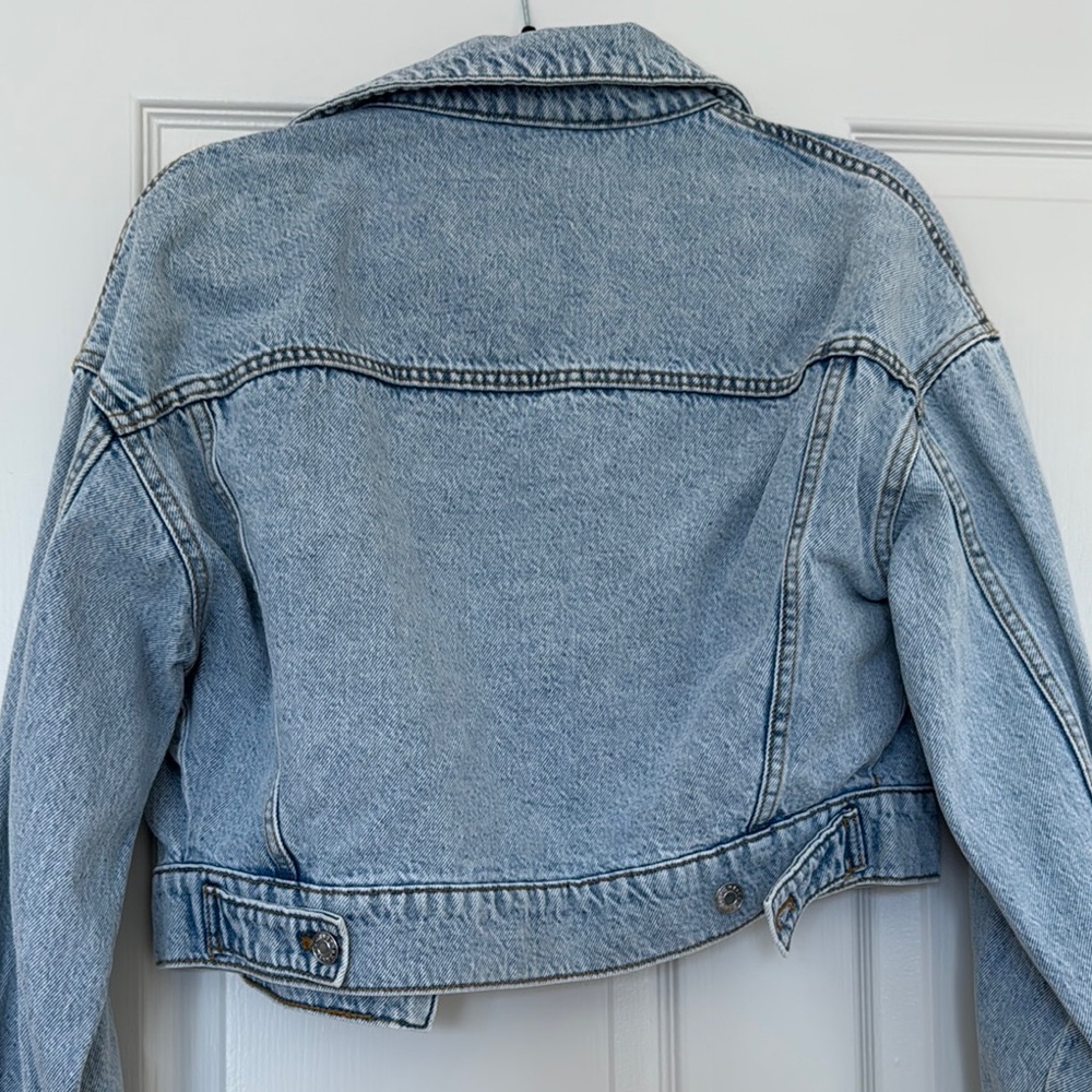 Mango Blue Cropped Jean Jacket - Picture 3 of 3